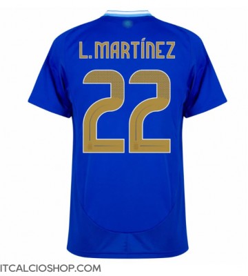 Argentina Lautaro Martinez #22 Seconda Maglia Copa America 2024 Manica Corta